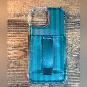Evergreen Striped Phone Case with card holder